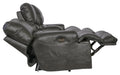 Catnapper - Wembley Power Headrest Power Lumbar Power Leather Recliner in Steel - 764580-7-STEEL-MTO - GreatFurnitureDeal