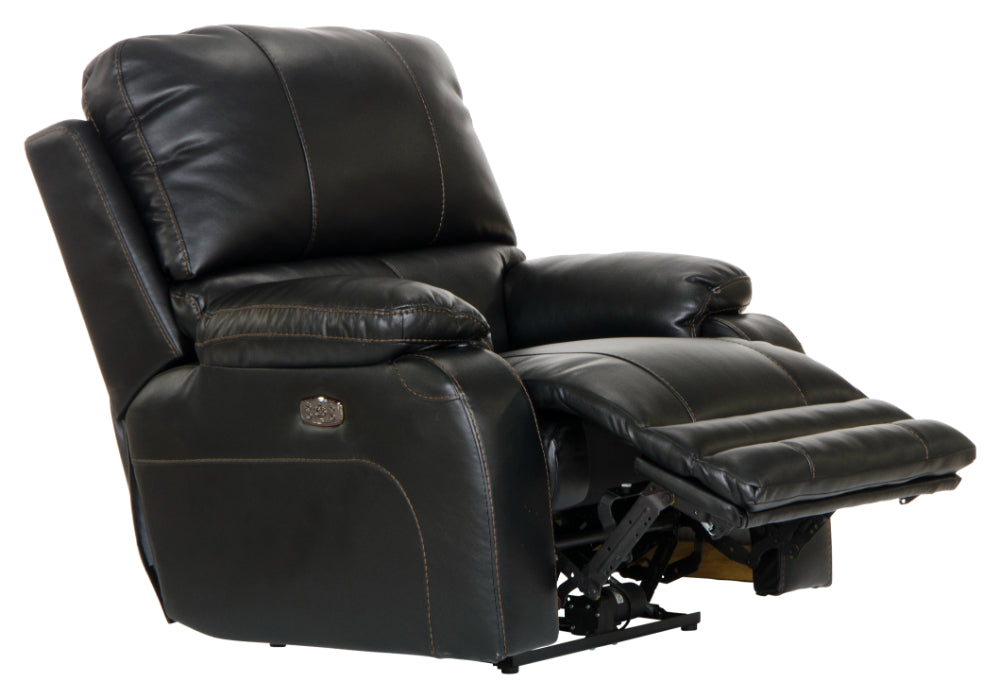 Catnapper - Thornton Power Headrest w-Lumbar Power Lay Flat Recliner in Black - 764762-7-BLACK-MTO - GreatFurnitureDeal