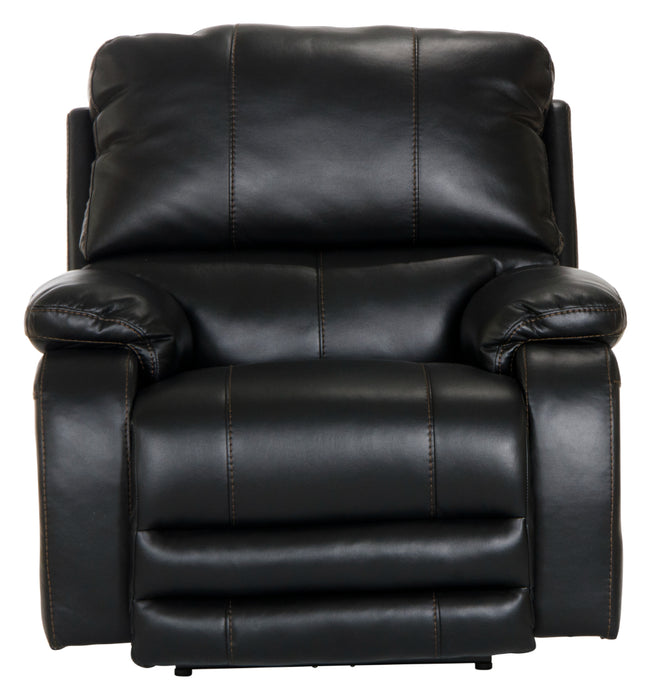 Catnapper - Thornton Power Headrest w-Lumbar Power Lay Flat Recliner in Black - 764762-7-BLACK-MTO - GreatFurnitureDeal