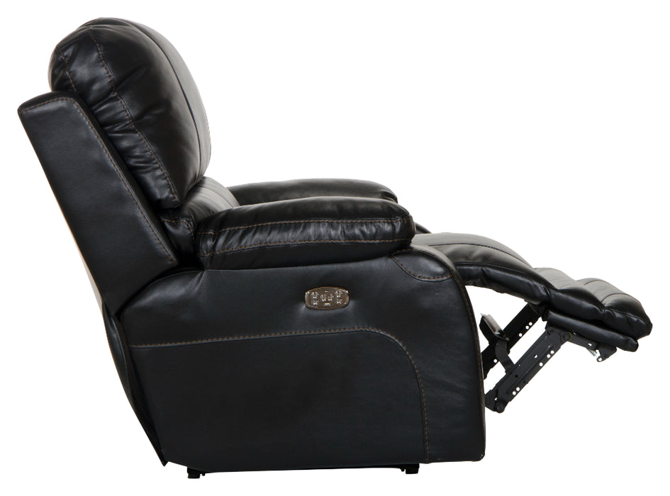 Catnapper - Thornton Power Headrest Power Lay Flat Recliner in Black - 64762-7Black-MTO - GreatFurnitureDeal