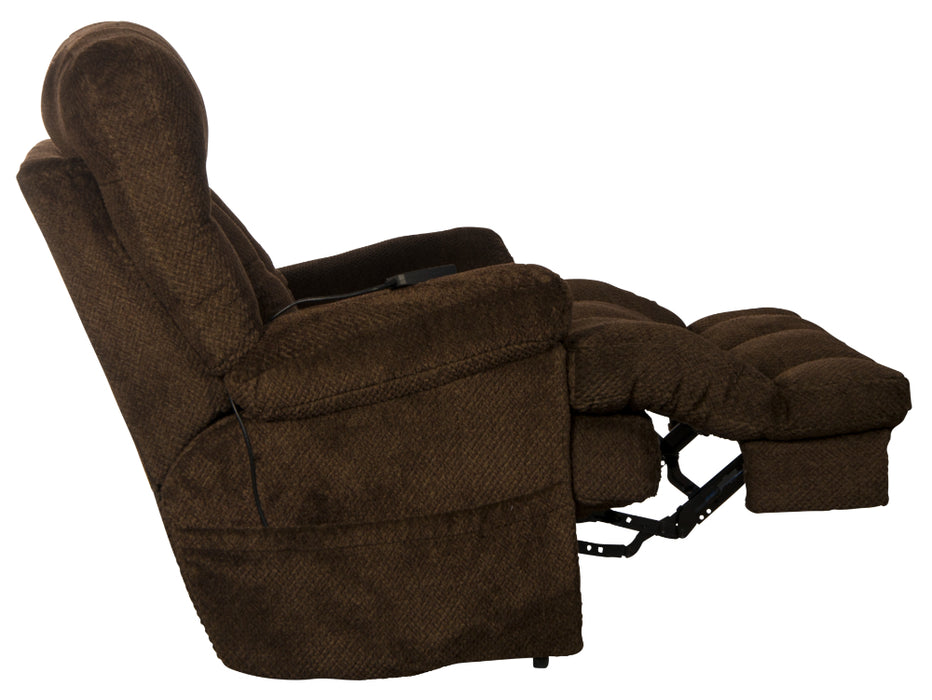 Catnapper - Sterling Power Headrest w-Lumbar Power Lay Flat Recliner w-Dual Heat & Massage in Chocolate - 764788-7-CHOCOLATE - GreatFurnitureDeal