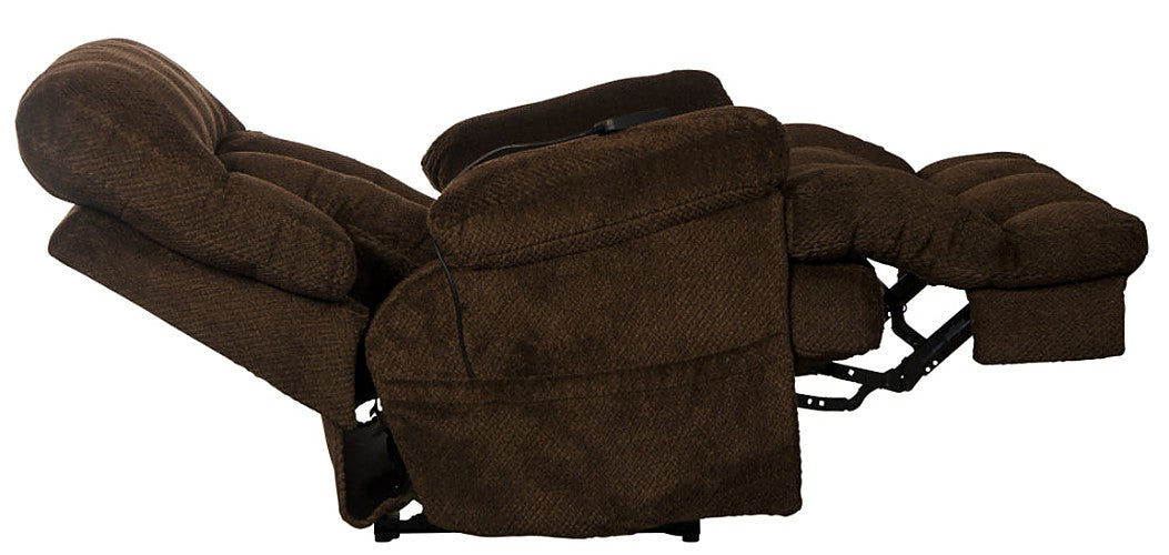 Catnapper - Sterling Power Headrest w-Lumbar Power Lay Flat Recliner w-Dual Heat & Massage in Chocolate - 764788-7-CHOCOLATE - GreatFurnitureDeal