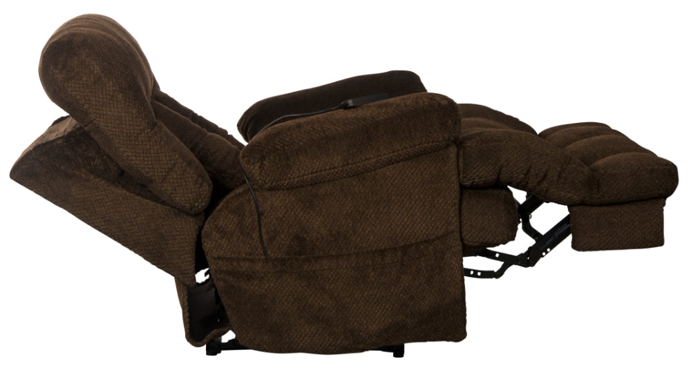 Catnapper - Sterling Power Headrest w-Lumbar Power Lay Flat Recliner w-Dual Heat & Massage in Chocolate - 764788-7-CHOCOLATE - GreatFurnitureDeal