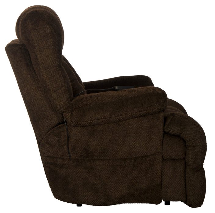 Catnapper - Sterling Power Headrest w-Lumbar Power Lay Flat Recliner w-Dual Heat & Massage in Chocolate - 764788-7-CHOCOLATE - GreatFurnitureDeal
