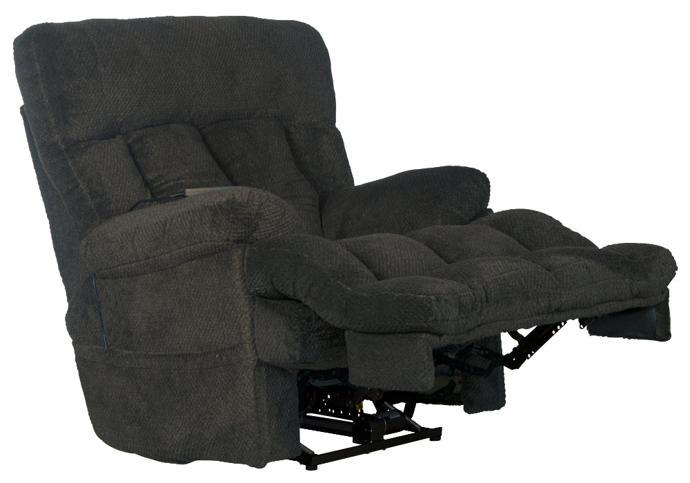 Catnapper - Sterling Power Headrest w-Lumbar Power Lay Flat Recliner w-Dual Heat & Massage in Pewter - 764788-7-PEWTER - GreatFurnitureDeal