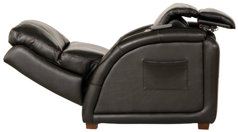 Catnapper - Reliever Power Headrest Power Lay Flat Recliner in Black - 764795-7-BLACK - GreatFurnitureDeal