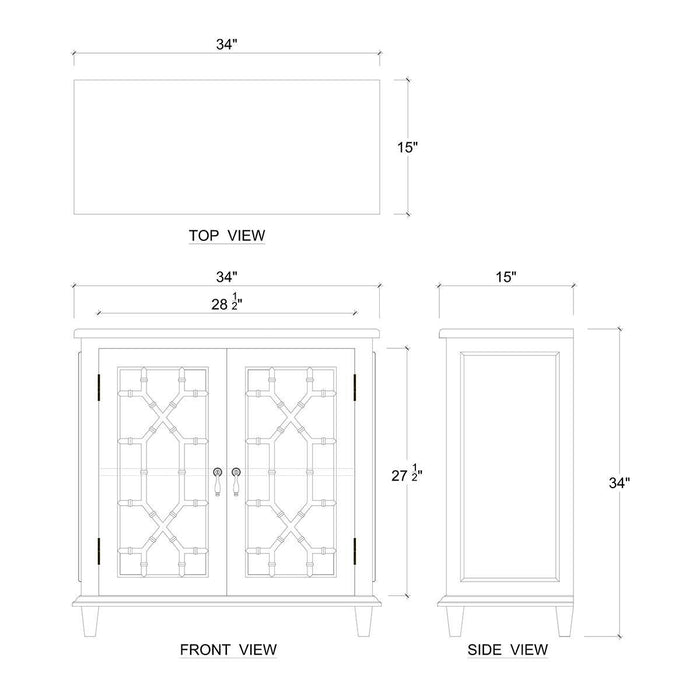 Bramble - Grosvenor Small Cabinet in True White - 76498TRW-----