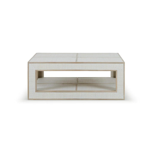 Bramble - Finsbury Square Coffee Table in Sandbar w/ White Inset Rattan - 76504SNB-RT01--- - GreatFurnitureDeal