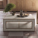 Bramble - Finsbury Square Coffee Table in Sandbar w/ White Inset Rattan - 76504SNB-RT01--- - GreatFurnitureDeal