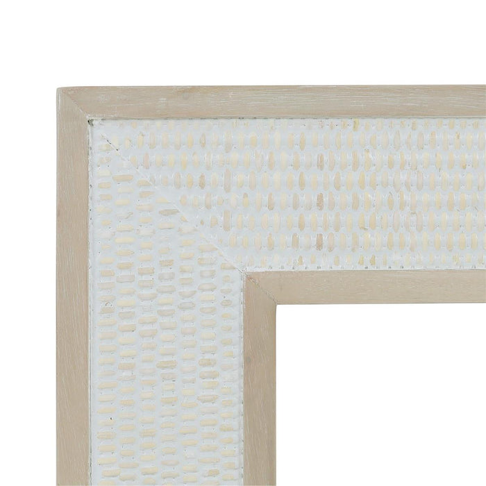 Bramble - Finsbury Square Coffee Table in Sandbar w/ White Inset Rattan - 76504SNB-RT01--- - GreatFurnitureDeal
