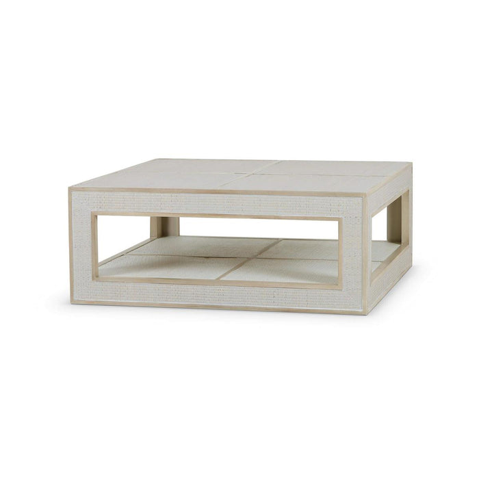 Bramble - Finsbury Square Coffee Table in Sandbar w/ White Inset Rattan - 76504SNB-RT01--- - GreatFurnitureDeal