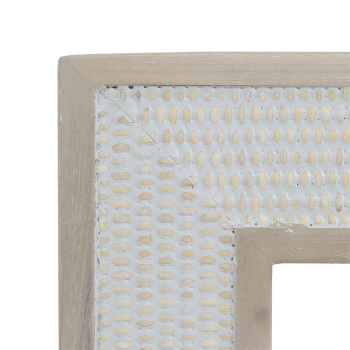 Bramble - Finsbury End Table in Sandbar w/ White Inset Rattan - 76505SNB-RT01--- - GreatFurnitureDeal