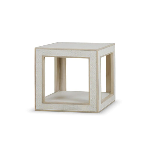 Bramble - Finsbury End Table in Sandbar w/ White Inset Rattan - 76505SNB-RT01--- - GreatFurnitureDeal