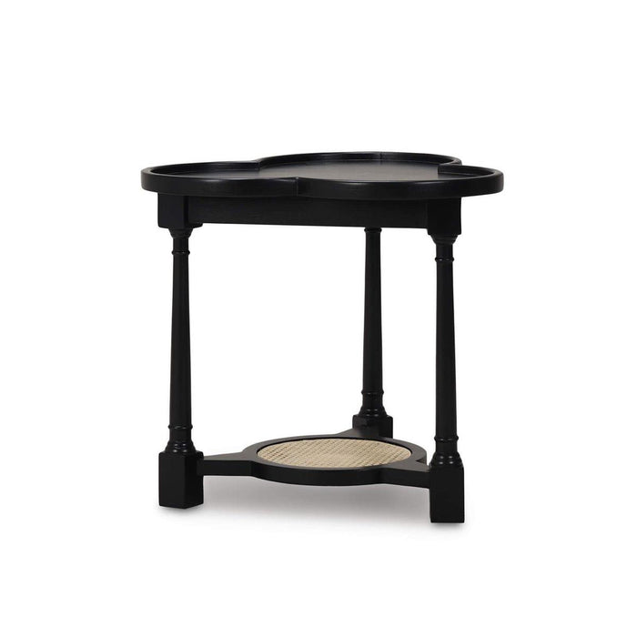 Bramble - Clover End Table in Batavia Black w/ Natural Rattan - 76508BBA-RNAT--- - GreatFurnitureDeal