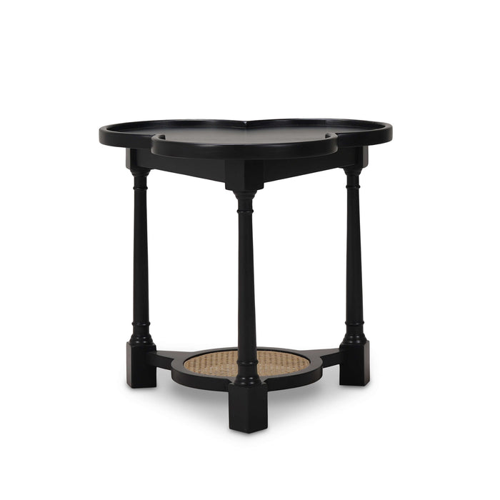 Bramble - Clover End Table in Batavia Black w/ Natural Rattan - 76508BBA-RNAT--- - GreatFurnitureDeal