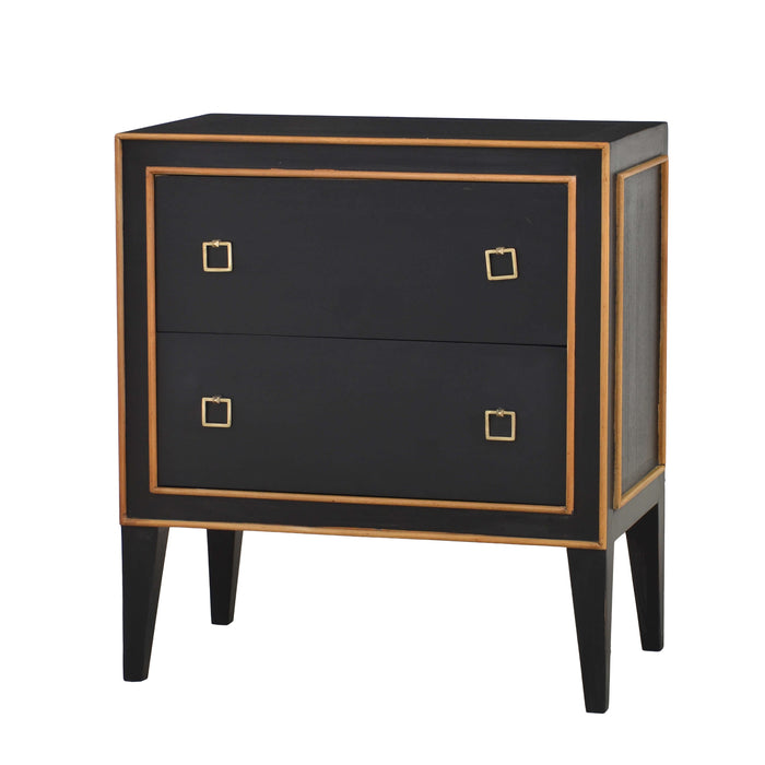 Bramble - Rutland Bedside Table in Batavia Black, Antique French Oak - US-WS-76517BBA--AFD--