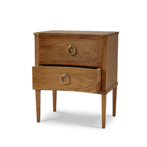 Bramble - Bow Nightstand in Antique French Oak - 76518AFD----- - GreatFurnitureDeal