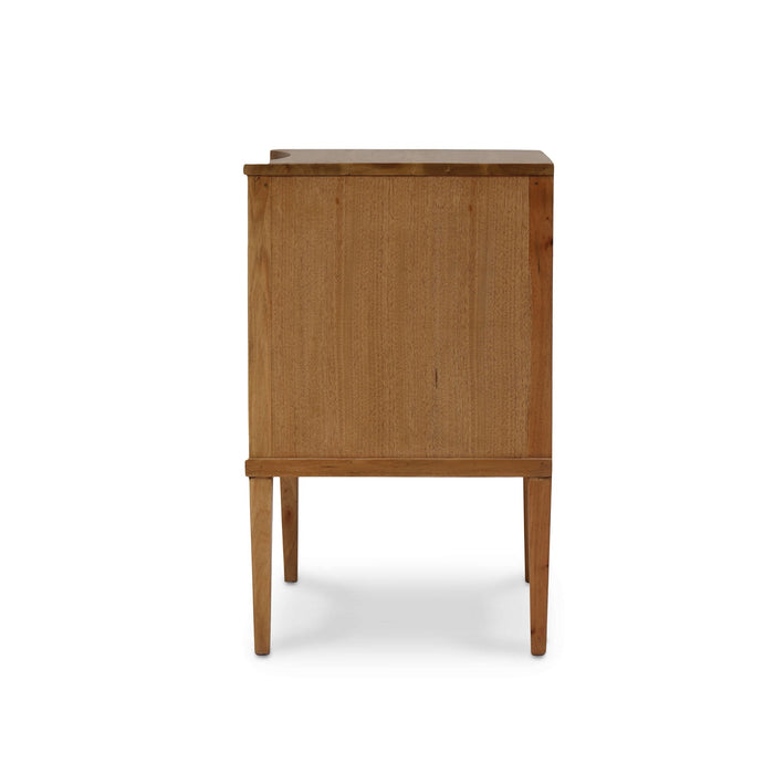 Bramble - Bow Nightstand in Antique French Oak - 76518AFD----- - GreatFurnitureDeal