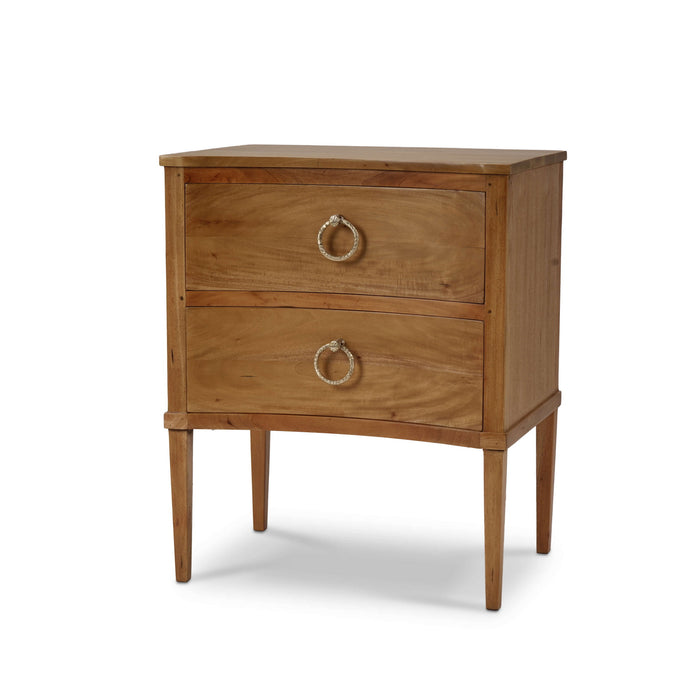 Bramble - Bow Nightstand in Antique French Oak - 76518AFD----- - GreatFurnitureDeal