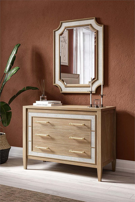 Bramble - Finsbury Mirror in Sandbar w/ White Inset Rattan - 76522SNB-RT01---
