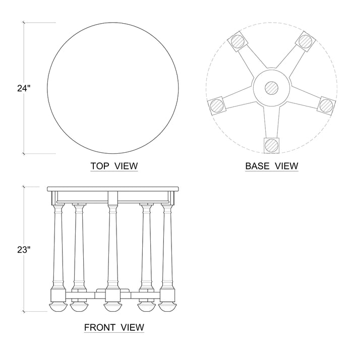 Bramble - Trafalgar 5 Legged Round Table - BR-76524 - GreatFurnitureDeal