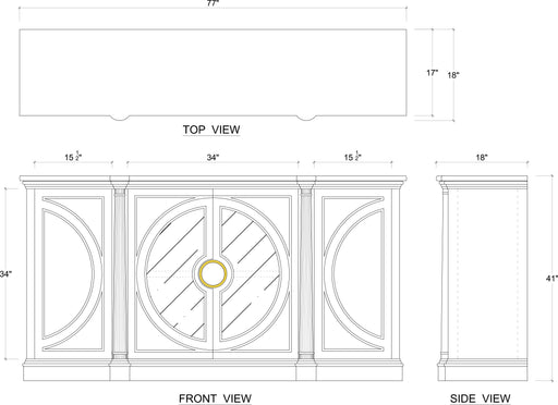 Bramble - Pimlico Credenza w/ Glass Door - BR-76538 - GreatFurnitureDeal
