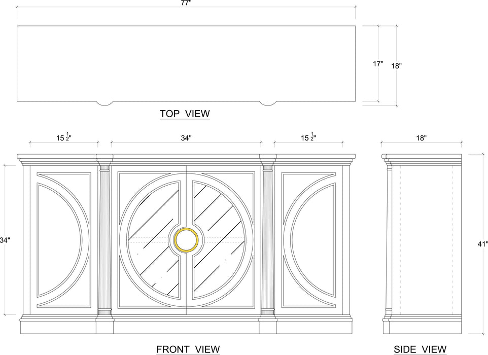 Bramble - Pimlico Credenza w/ Glass Door - BR-76538 - GreatFurnitureDeal