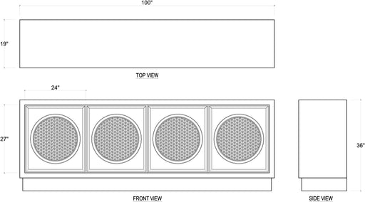 Bramble - Piccadilly 4 Door Credenza w/ Rattan - BR-76542 - GreatFurnitureDeal