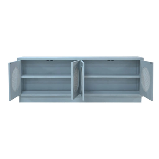 Bramble - Piccadilly 4 Door Credenza w/ Rattan - US-WS-76542GMI-RT01--- - GreatFurnitureDeal