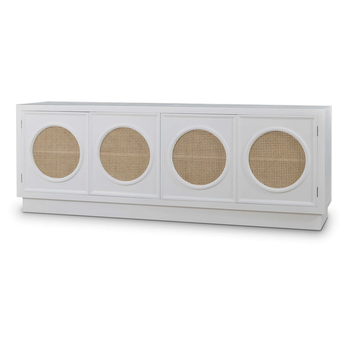 Bramble - Piccadilly 4 Door Credenza w/ Rattan - BR-76542 - GreatFurnitureDeal