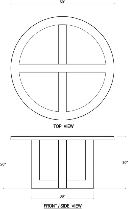 Bramble - Tate Round Dining Table 60'' in Black - 76547 - GreatFurnitureDeal