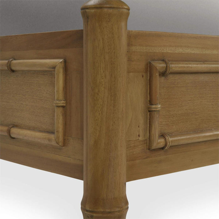 Bramble - Chelsea Upholstered King Bed in Antique French Oak w/ Dinara Natural Fabric - 76550AFDSF227----