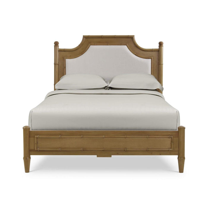 Bramble - Chelsea Upholstered Queen Bed in Antique French Oak w/ Dinara Natural Fabric - 76551AFDSF227----