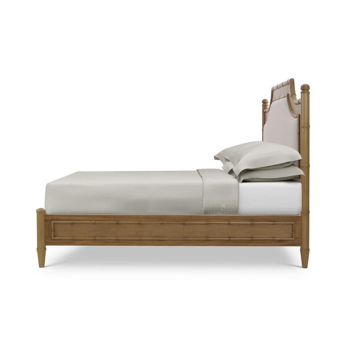 Bramble - Chelsea Upholstered Queen Bed in Antique French Oak w/ Dinara Natural Fabric - 76551AFDSF227----