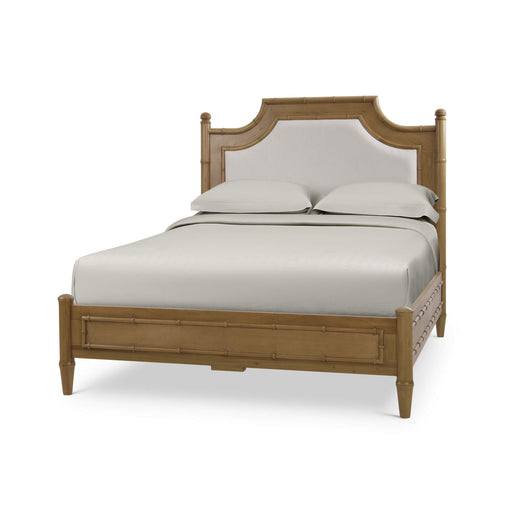 Bramble - Chelsea Upholstered Queen Bed in Antique French Oak w/ Dinara Natural Fabric - 76551AFDSF227---- - GreatFurnitureDeal