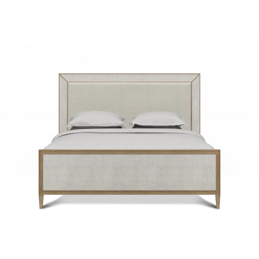 Bramble - Belgravia Upholstered King Bed in Sandbar. Upholstered in Dinara Natural Fabric w/ White Rattan - 76552SNBSF227RT01--- - GreatFurnitureDeal
