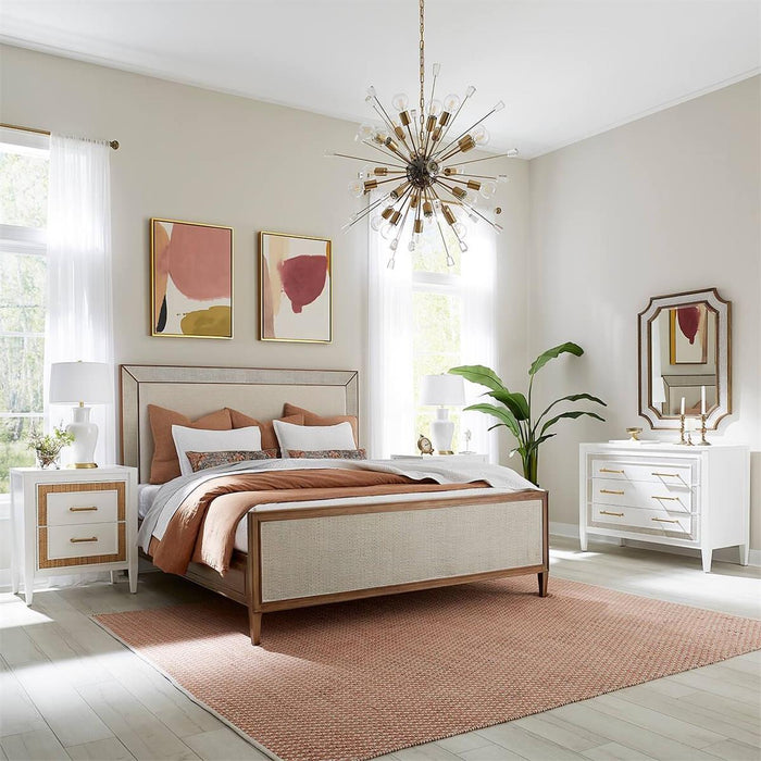 Bramble - Belgravia Upholstered King Bed w/ Rattan - BR-76552