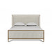 Bramble - Belgravia Upholstered King Bed in Sandbar. Upholstered in Dinara Natural Performance Fabric w/ White Rattan - BR-76552SNBSF227RT01--- - GreatFurnitureDeal