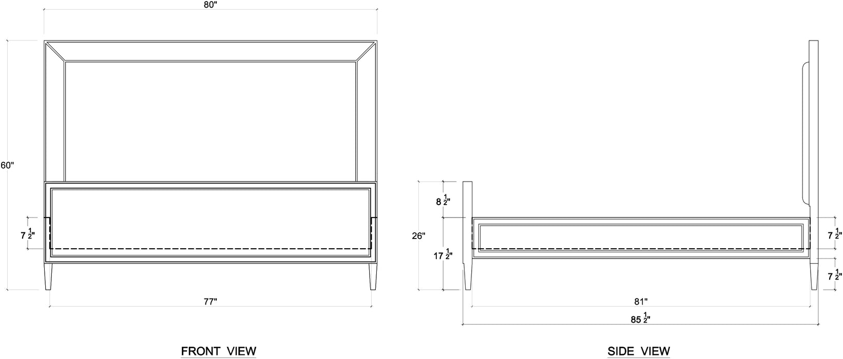 Bramble - Belgravia King Bed in True White w/ Arctic White Performance Fabric - 76553TRWSF204---- - GreatFurnitureDeal