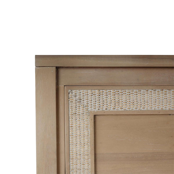 Bramble - Belgravia 6 Drawer Dresser in Sandbar w/ White Inset Rattan - 76554SNB-RT01---