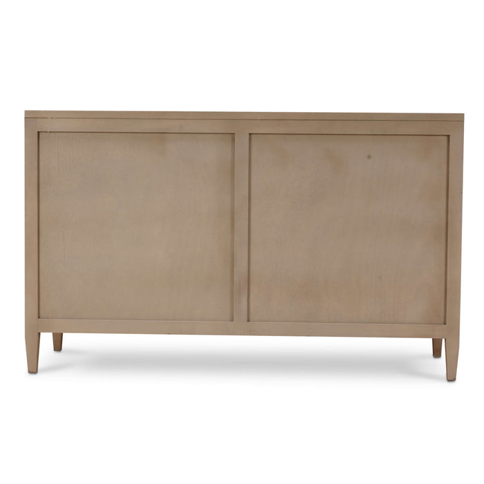 Bramble - Belgravia 6 Drawer Dresser in Sandbar w/ White Inset Rattan - BR-76554SNB-RT01--- - GreatFurnitureDeal