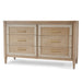 Bramble - Belgravia 6 Drawer Dresser in Sandbar w/ White Inset Rattan - BR-76554SNB-RT01--- - GreatFurnitureDeal