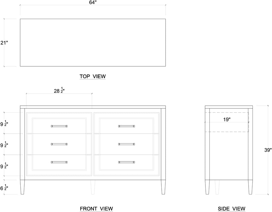 Bramble - Belgravia 6 Drawer Dresser - BR-76555 - GreatFurnitureDeal