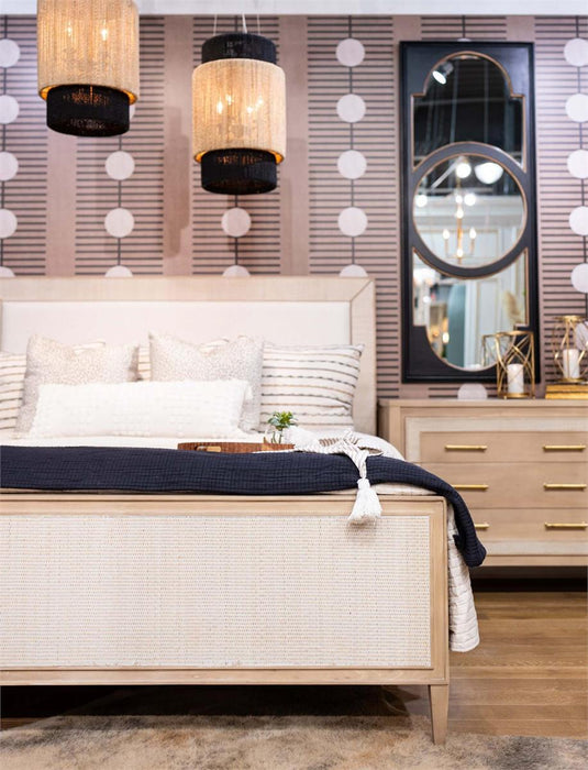 Bramble - Belgravia 3 Drawer Dresser in Sandbar w/ White Inset Rattan - 76556SNB-RT01---