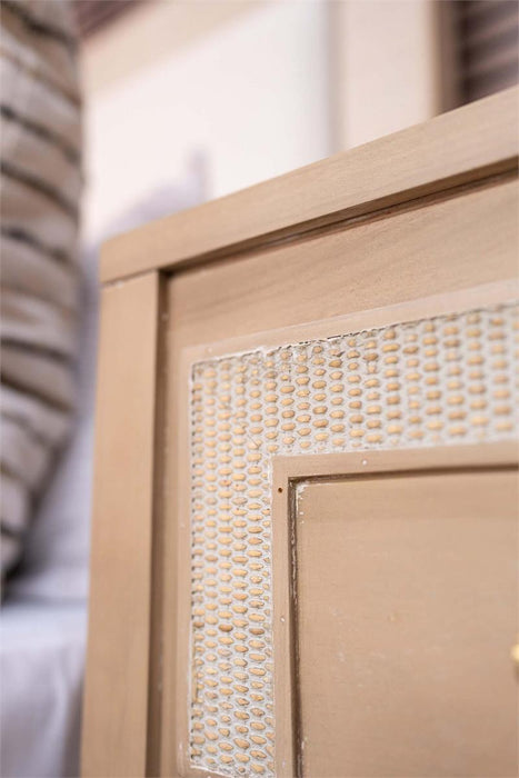 Bramble - Belgravia 3 Drawer Dresser in Sandbar w/ White Inset Rattan - 76556SNB-RT01---