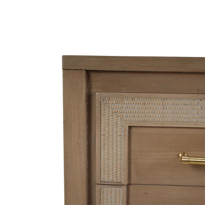 Bramble - Belgravia 3 Drawer Dresser in Sandbar w/ White Inset Rattan - 76556SNB-RT01---