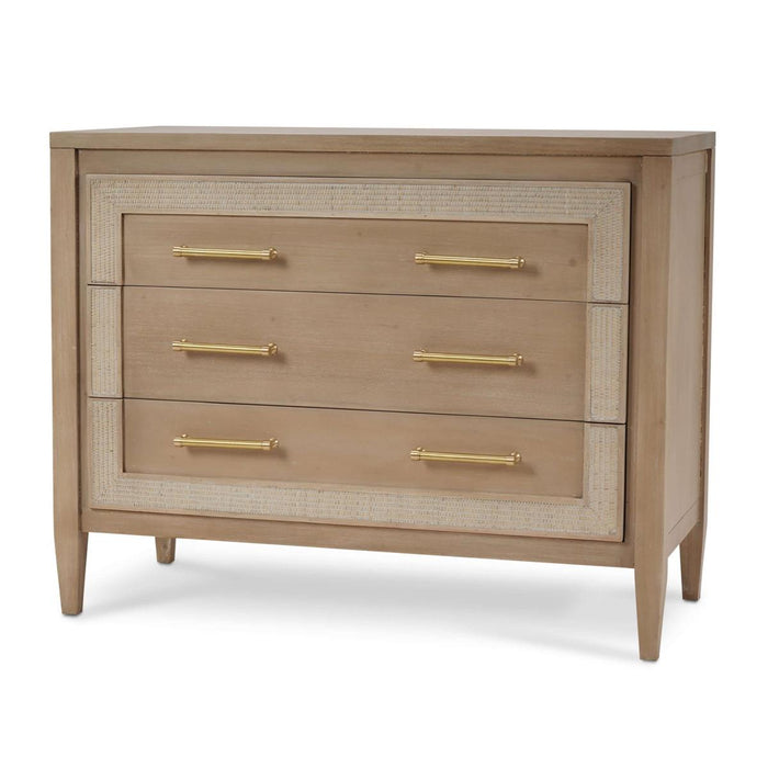 Bramble - Belgravia 3 Drawer Dresser in Sandbar w/ White Inset Rattan - 76556SNB-RT01---