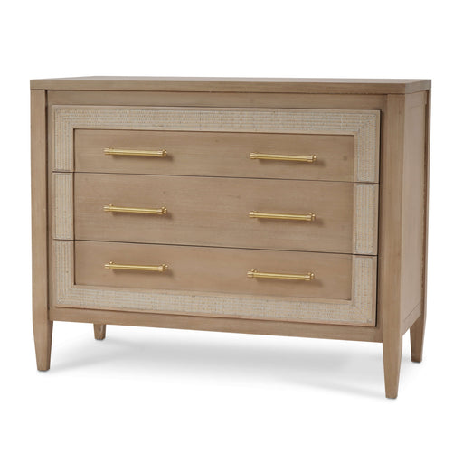 Bramble - Belgravia 3 Drawer Dresser in Sandbar w/ White Inset Rattan - BR-76556SNB-RT01--- - GreatFurnitureDeal