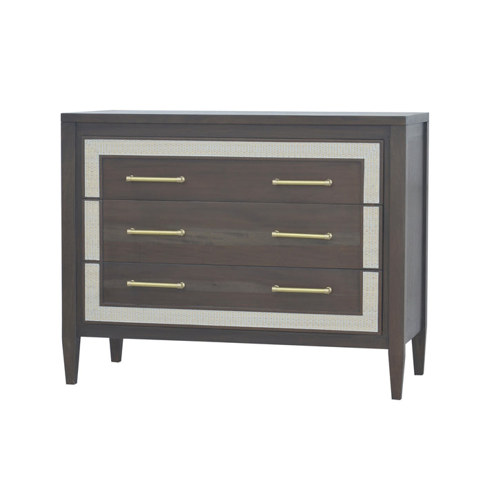 Bramble - Belgravia 3 Drawer Dresser w/ Rattan in Dark Walnut, Rattan White - US-WS-76556WLT-RT01---