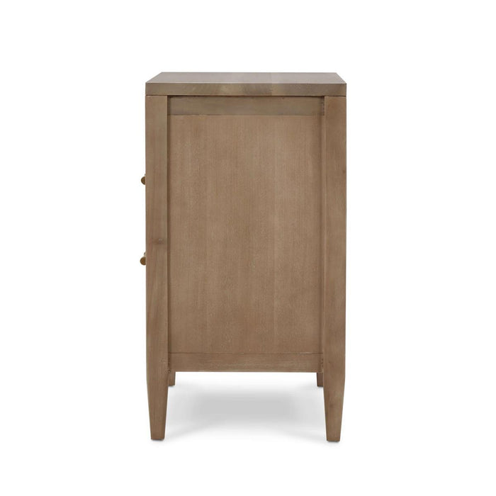 Bramble - Belgravia Bedside Table in Sandbar w/ White Inset Rattan - 76558SNB-RT01---
